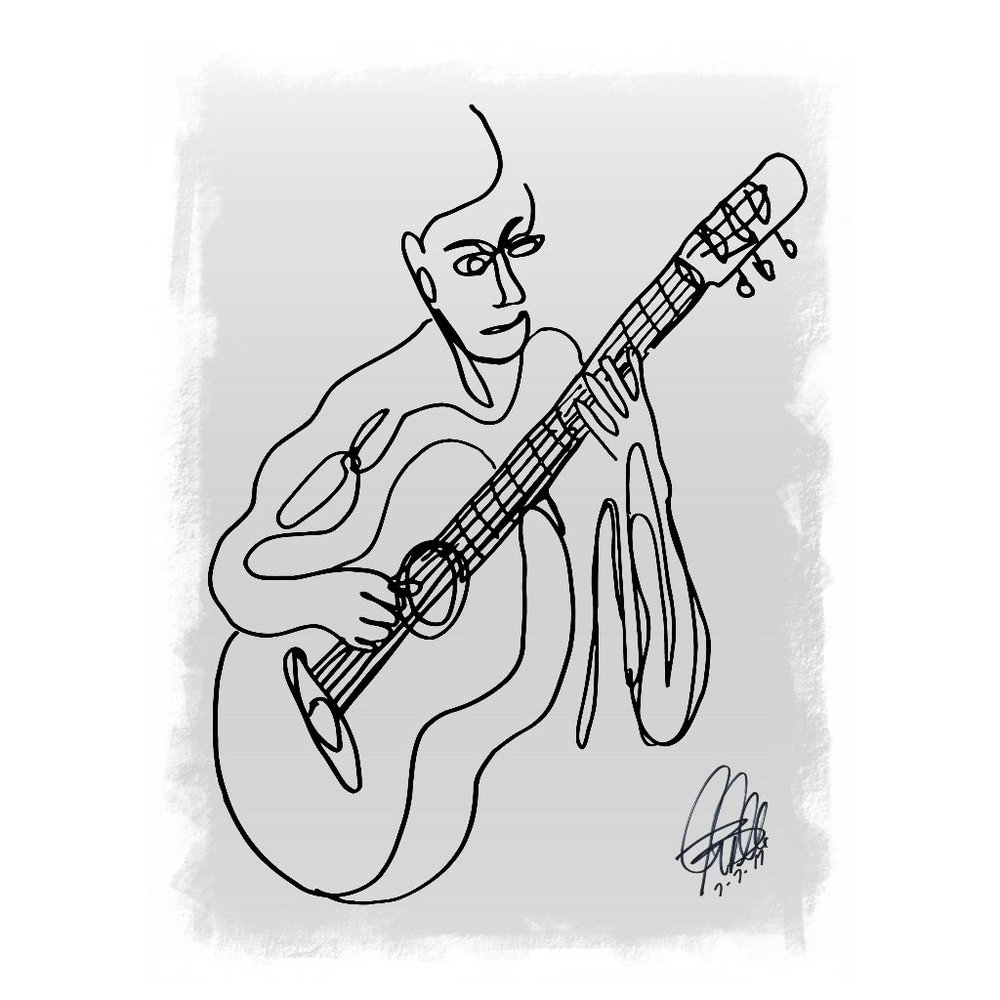 Classical Guitar Player Spanish Music Poster Print Wall Art 18x24